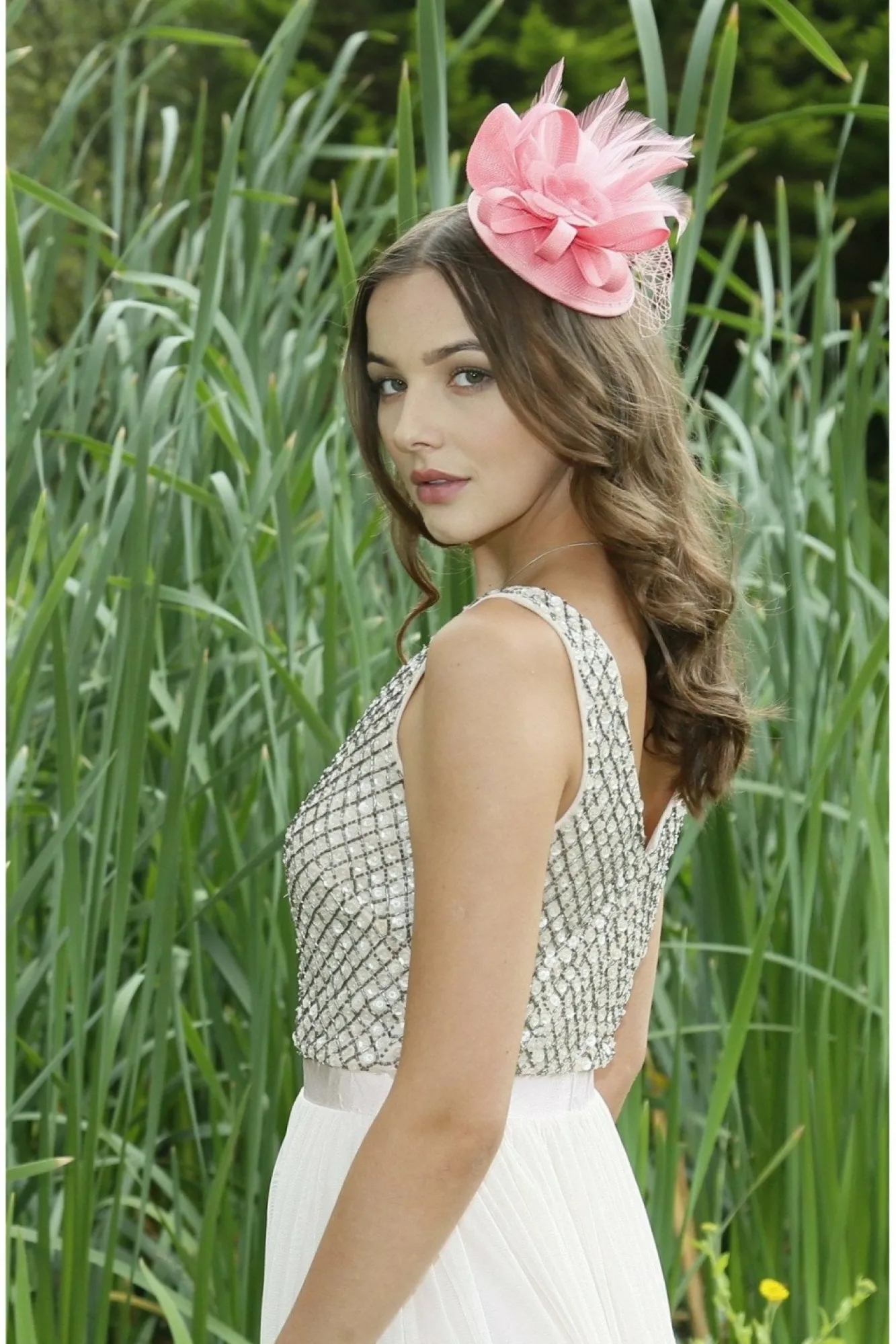 Hats & Fascinators^RubyRocks Jacinta Facinator Pink