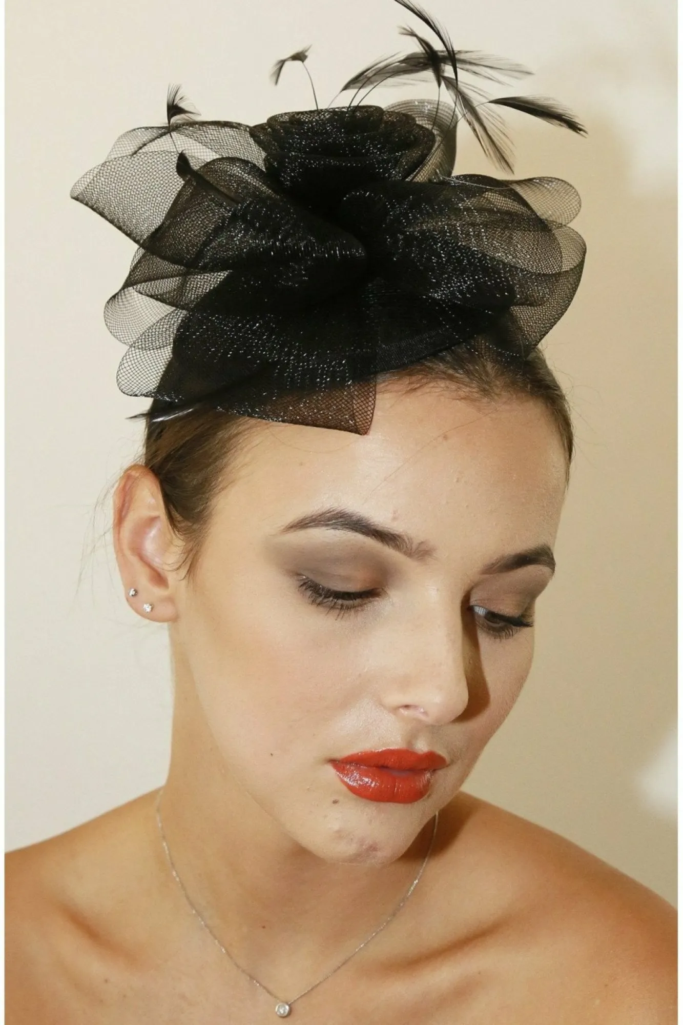 Hats & Fascinators^RubyRocks Tirsa Facinator Black