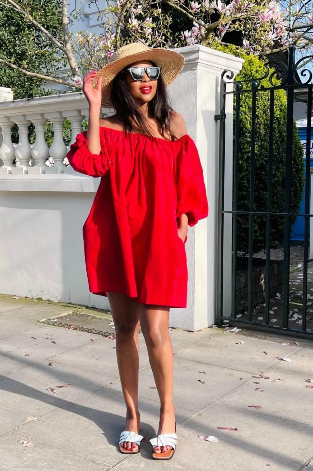 Mini Dresses^SETSOFRAN London Off Shoulder Dress Red
