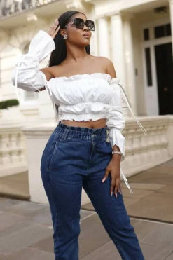 Crop Tops^SETSOFRAN London Ruffle Crop Top White