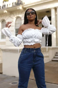 Crop Tops^SETSOFRAN London Ruffle Crop Top White
