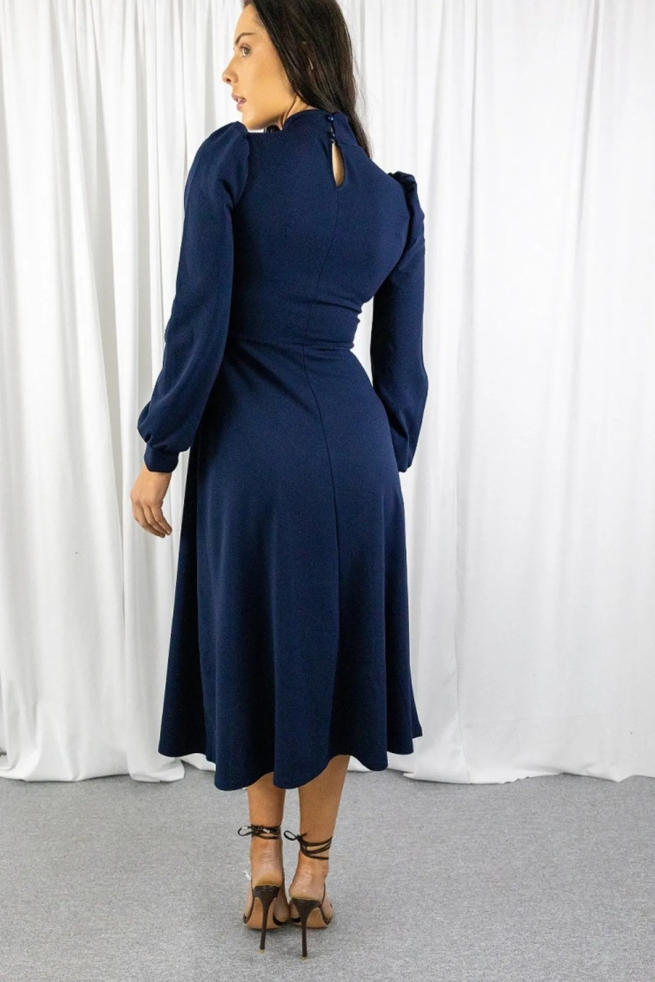 Midi Dresses^Signage Long Sleeve Turtle Neck Midi Dress Navy