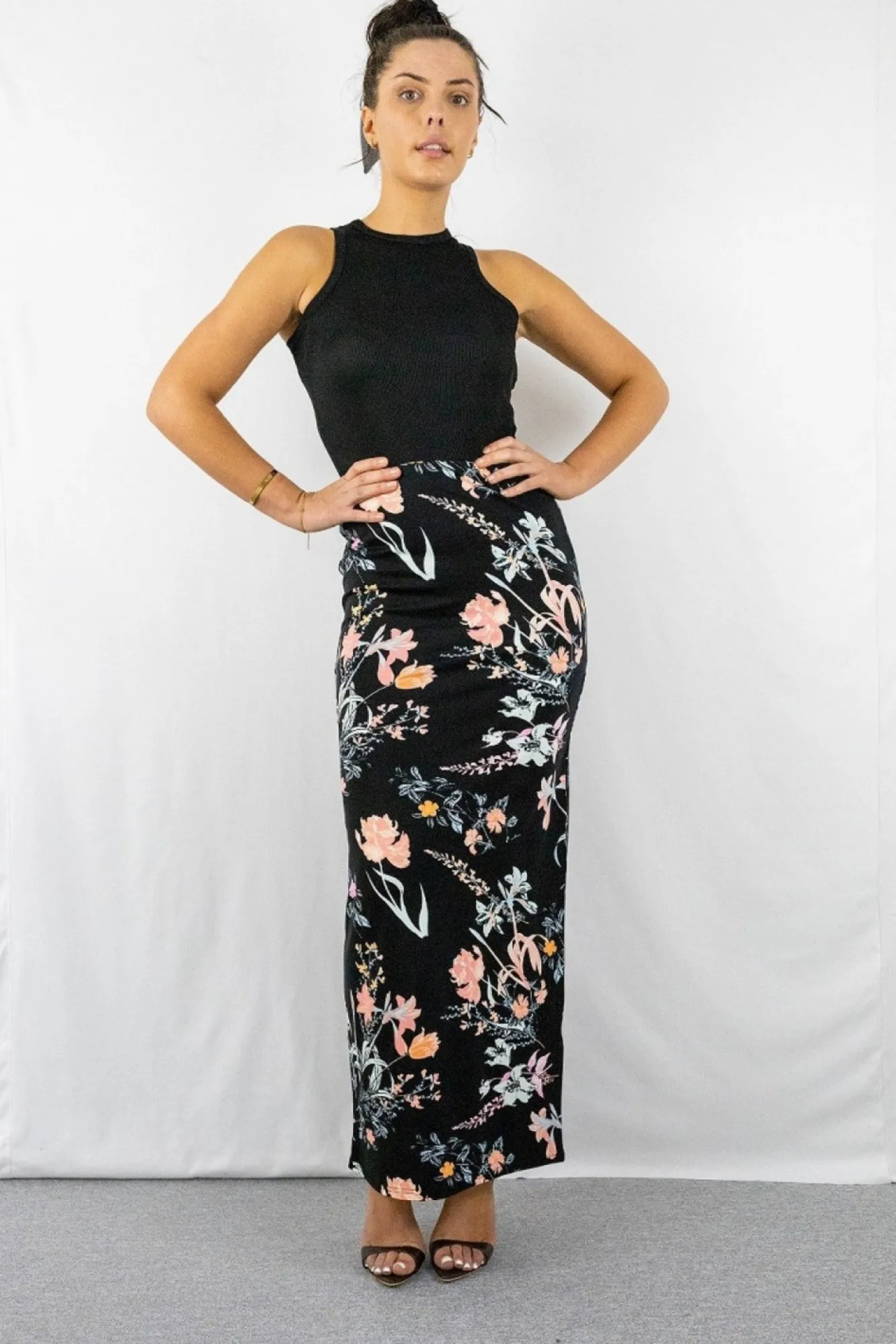 Skirts^Signage Pencil Maxi Skirt In Pink Floral Print Pinkfloral