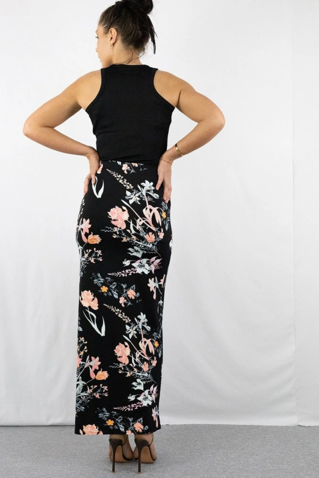 Skirts^Signage Pencil Maxi Skirt In Pink Floral Print Pinkfloral