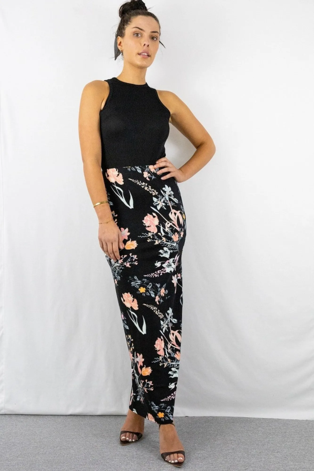 Skirts^Signage Pencil Maxi Skirt In Pink Floral Print Pinkfloral