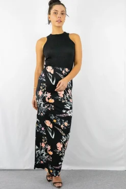 Skirts^Signage Pencil Maxi Skirt In Pink Floral Print Pinkfloral