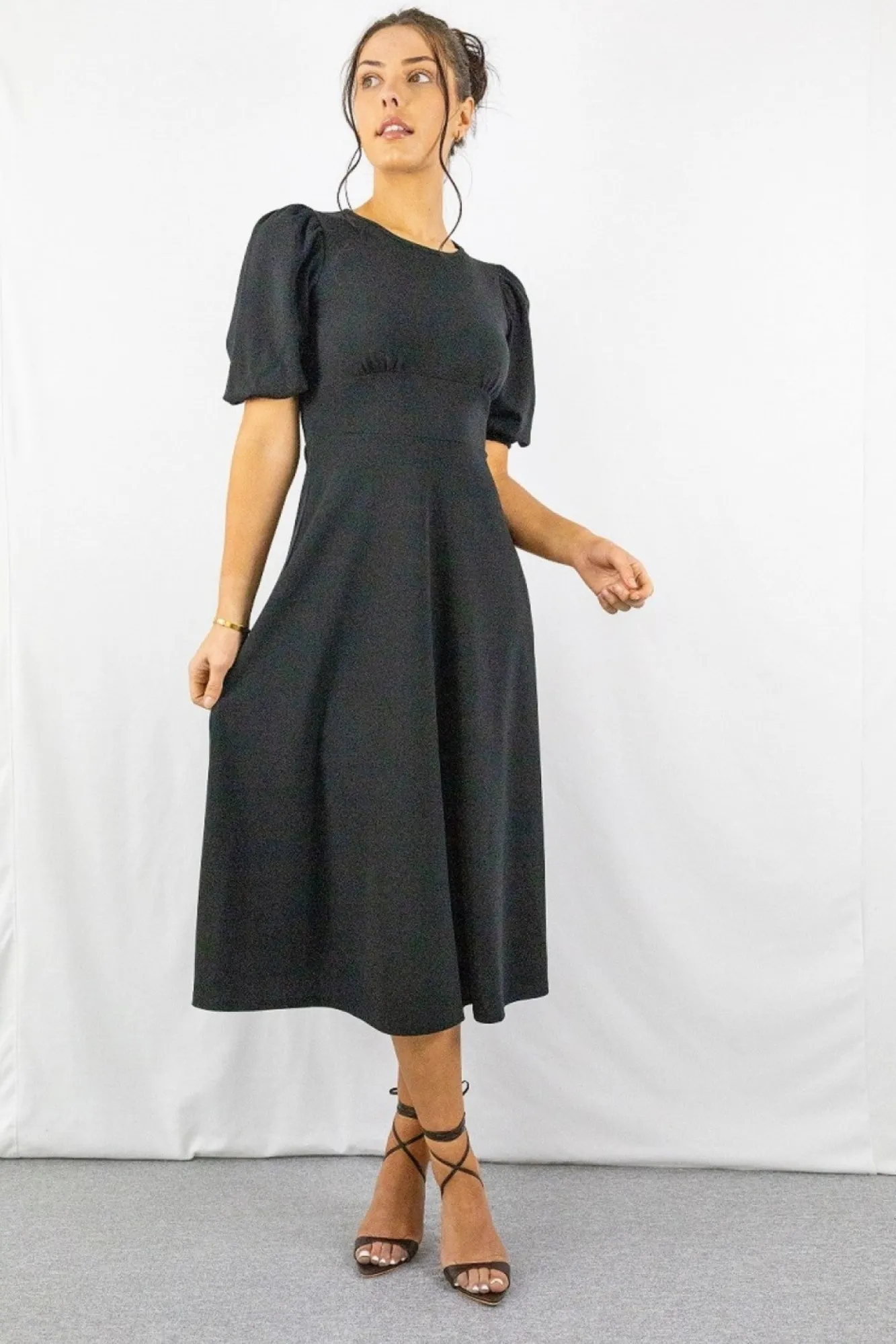 Mini Dresses^Signage Round Neck Mini Dress Black