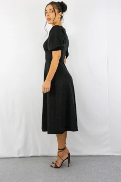 Mini Dresses^Signage Round Neck Mini Dress Black