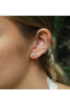 Jewellery^White Leaf 3 Star Earring In Sterling Silver
