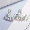 Jewellery^White Leaf Cubic Zirconia Curve Ear Jacket Sterling Silver