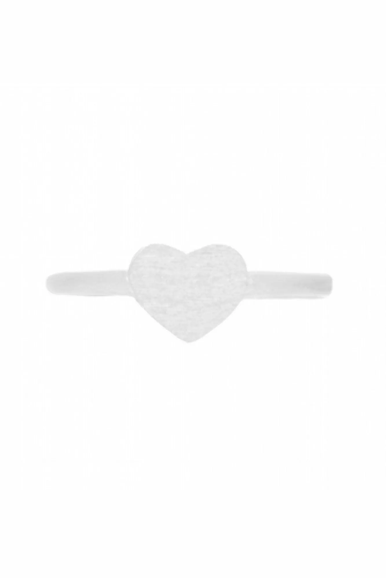 Jewellery^White Leaf Heart Ring In Matt Silver