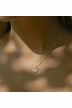 Jewellery^White Leaf Little Bee Necklace In Satin Silver