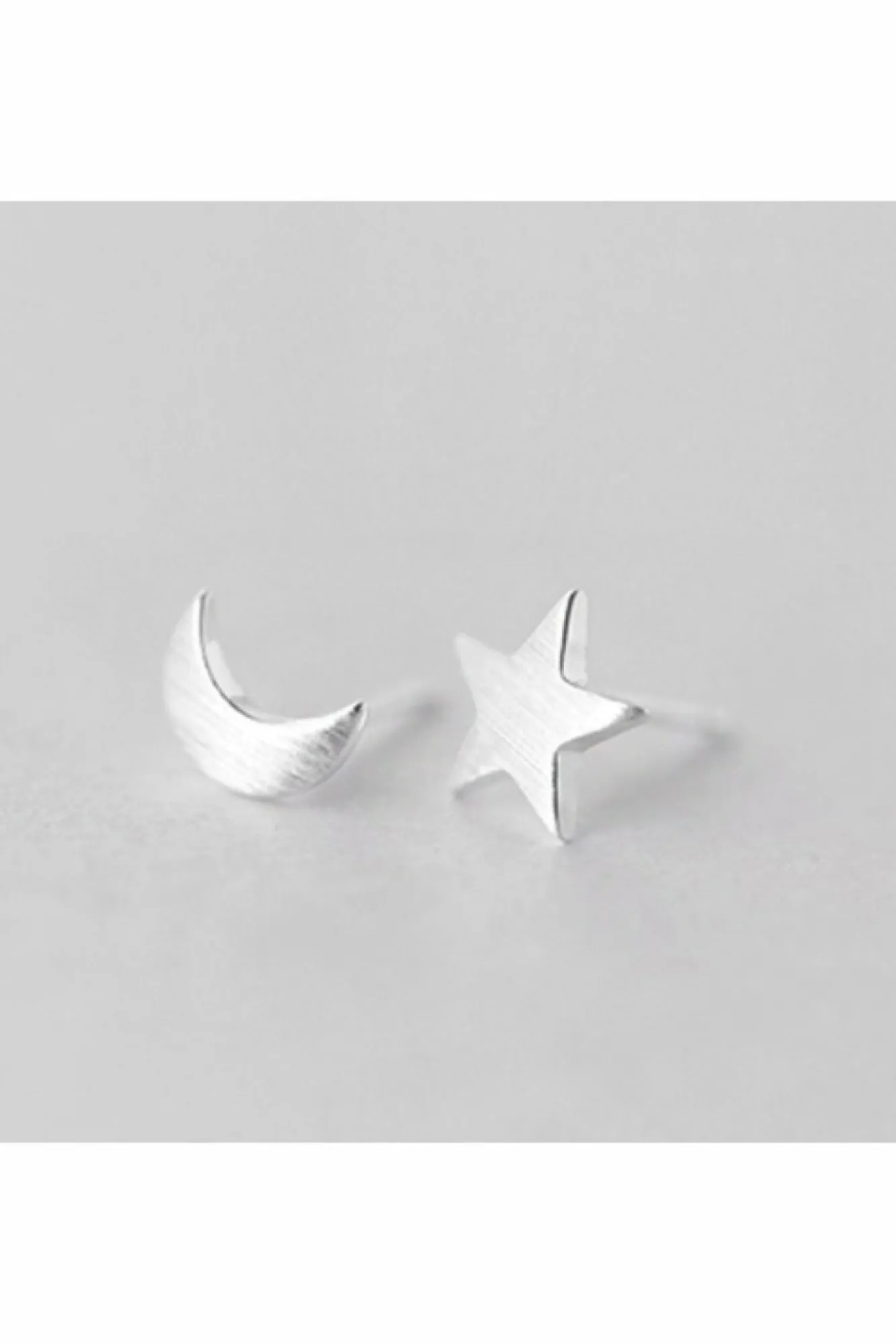Jewellery^White Leaf Moon & Star Earring In Matt Sterling Silver
