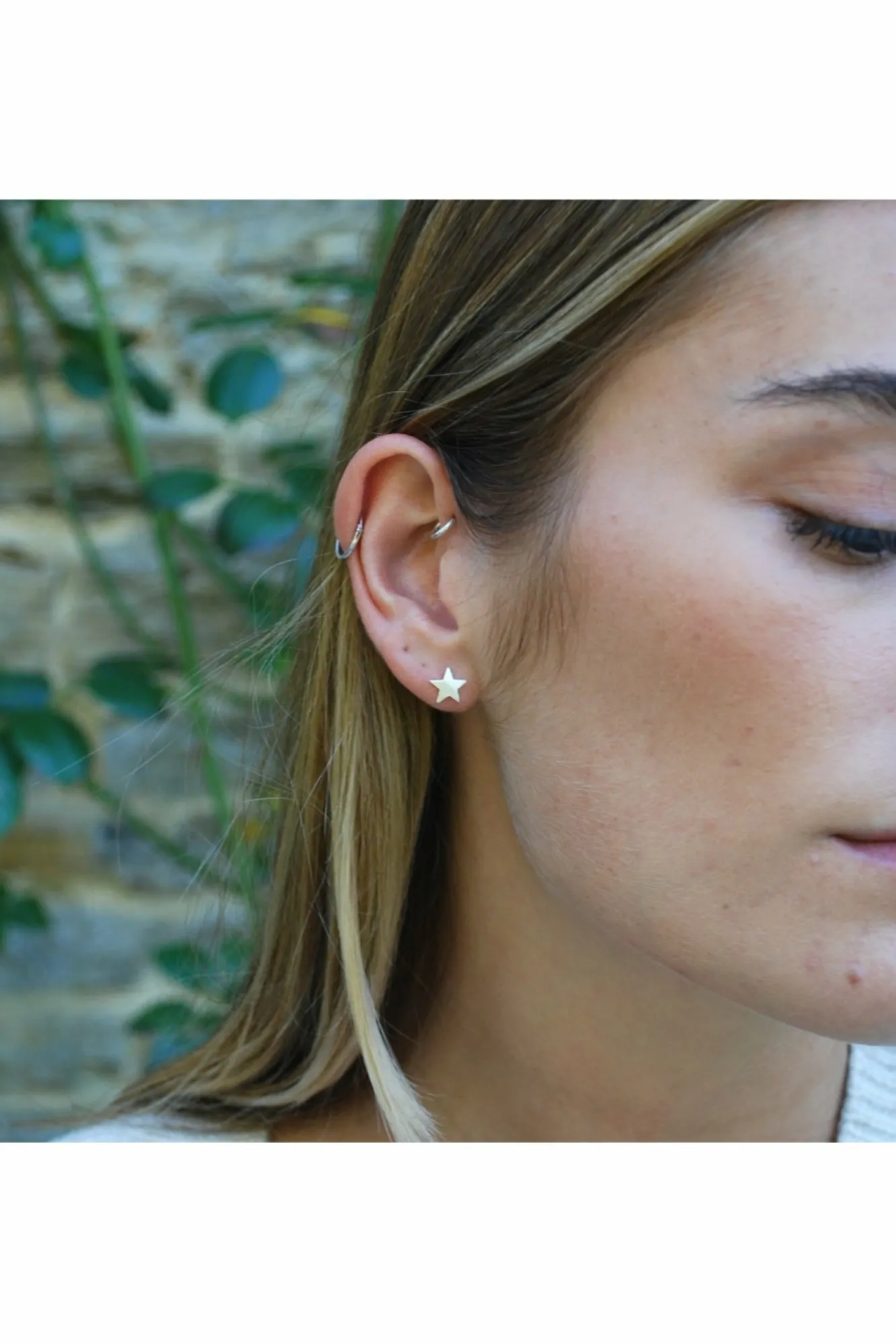 Jewellery^White Leaf Moon & Star Earring In Matt Sterling Silver
