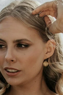 Jewellery^Wisteria London Bee Coin Earrings Gold