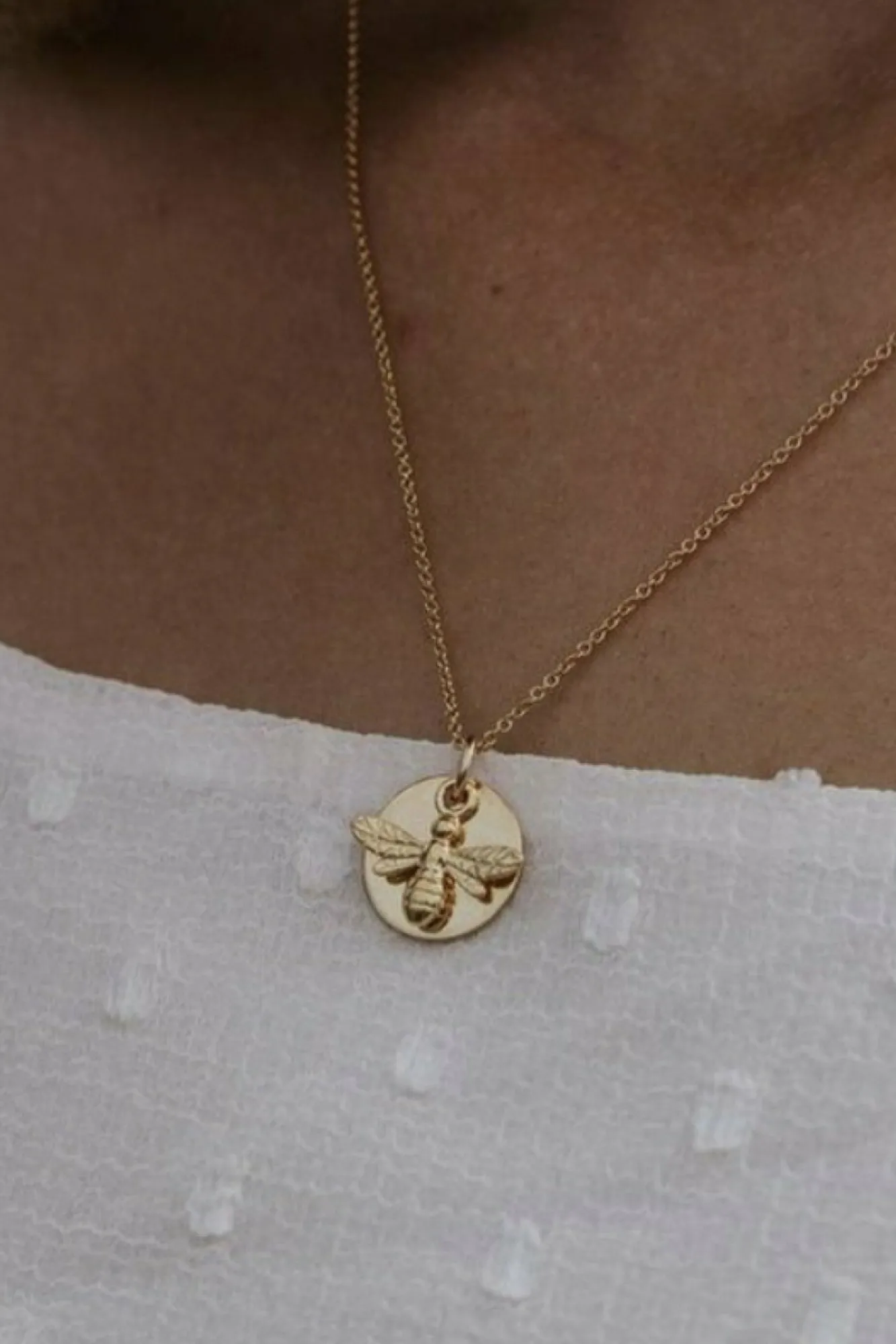 Jewellery^Wisteria London Bee Coin Necklace Gold