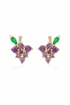 Jewellery^Wisteria London Dainty Grape Stud Earrings Purple