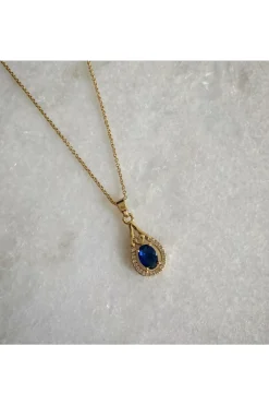 Jewellery^Wisteria London Esmeralda Teardrop Necklace Blue