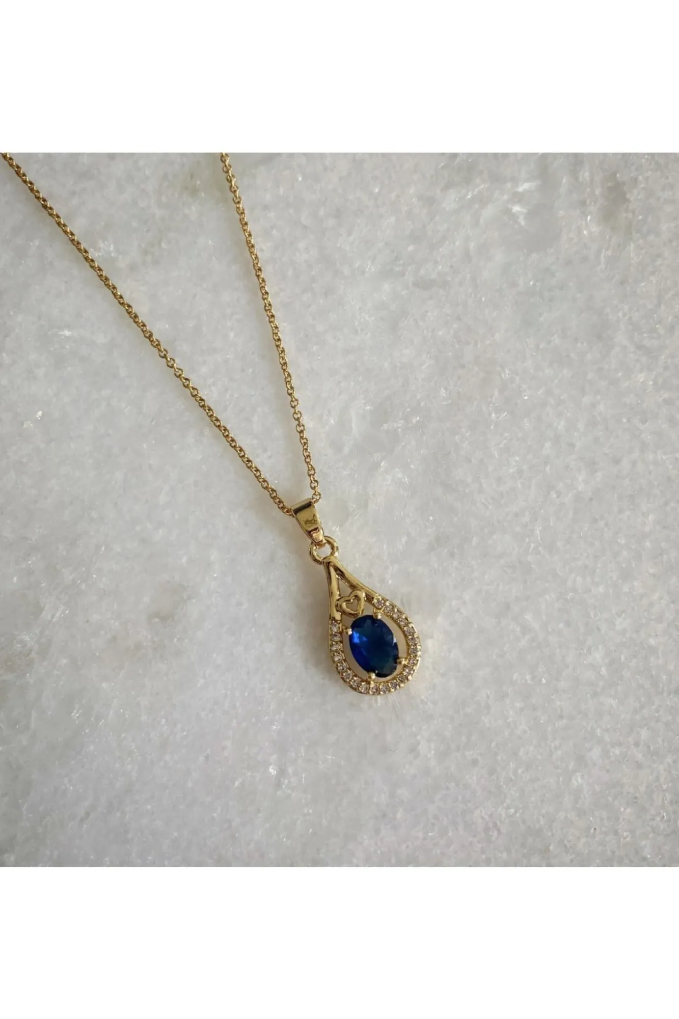 Jewellery^Wisteria London Esmeralda Teardrop Necklace Blue