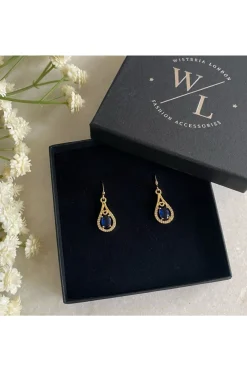 Jewellery^Wisteria London Esmeralda Teardrop Earrings Blue