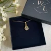 Jewellery^Wisteria London Esmeralda Clear Teardrop Necklace White