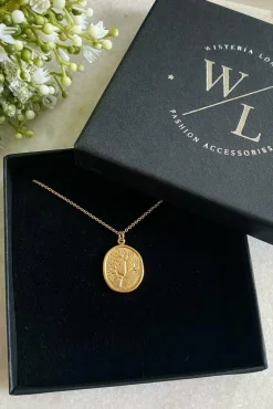 Jewellery^Wisteria London Harper Floral Necklace Gold