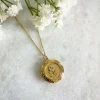 Jewellery^Wisteria London Maria Flower Locket Gold