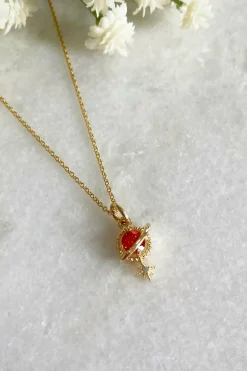 Jewellery^Wisteria London Orion Planet And Star Necklace Red