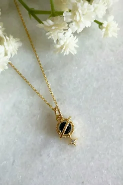 Jewellery^Wisteria London Orion Planet And Star Necklace Gold