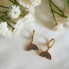 Jewellery^Wisteria London Rainbow Huggie Hoop Earrings Multicolor
