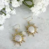 Jewellery^Wisteria London Soleil Sunburst Earrings White