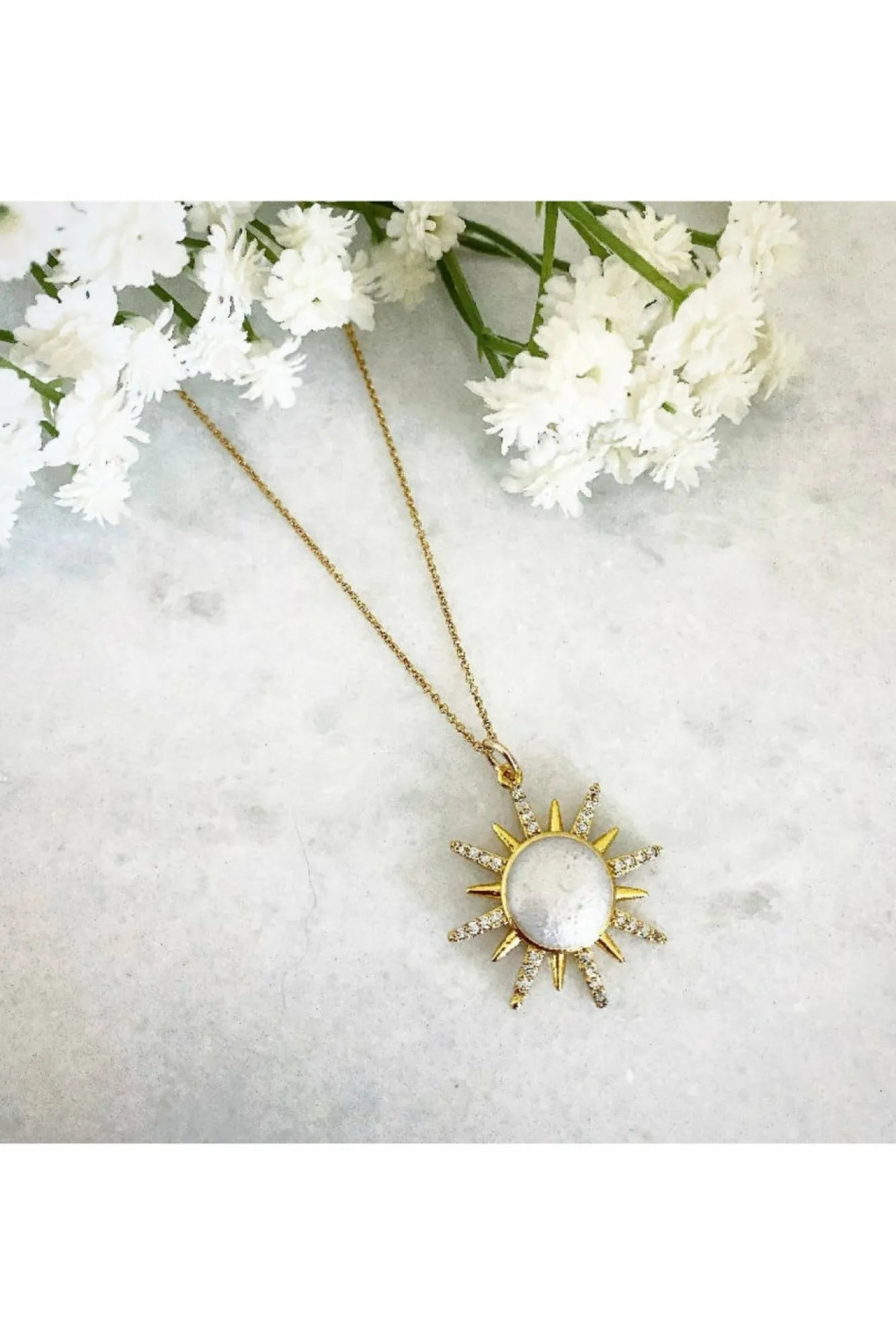 Jewellery^Wisteria London Soleil Sunburst Necklace Gold