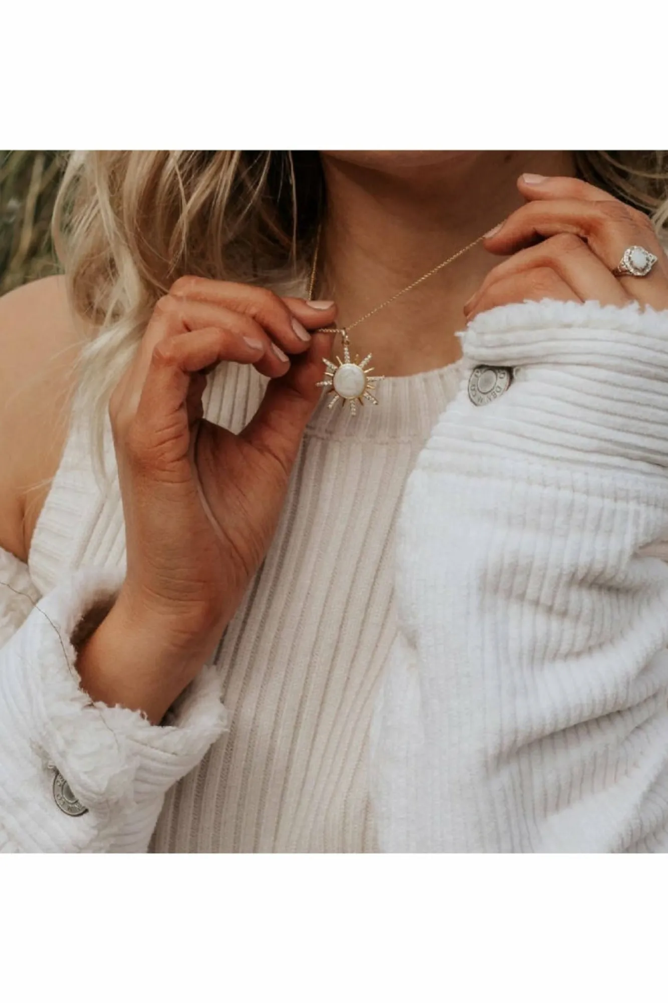 Jewellery^Wisteria London Soleil Sunburst Necklace Gold