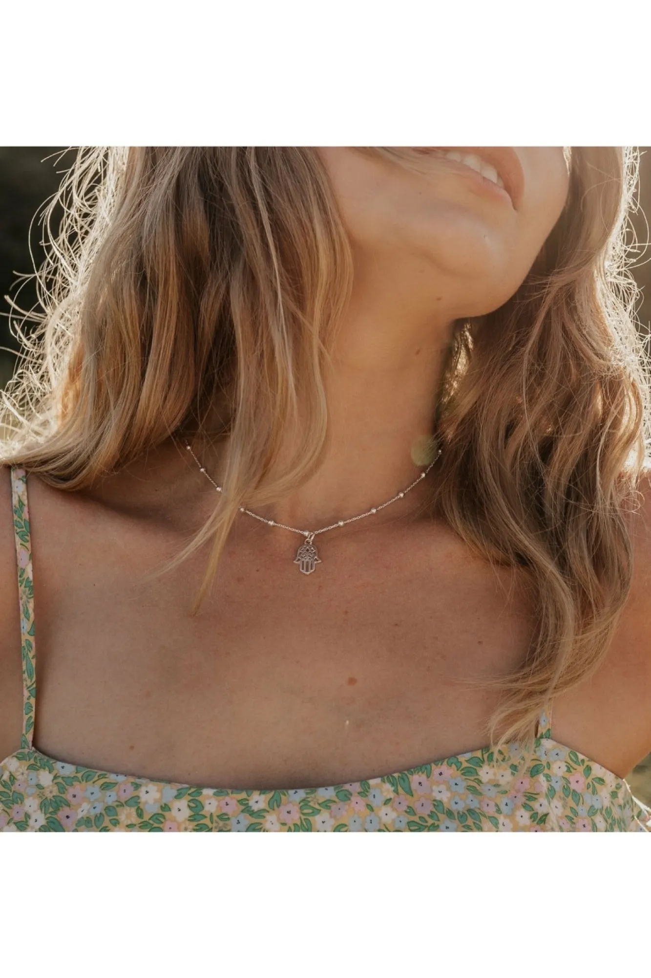 Jewellery^Wisteria London Sterling Hamsa Hand On Bobble Chain Silver
