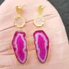 Jewellery^Yaa Yaa London Agate 'Hold On' Rose Quartz Gemstone Statement Earrings Pink