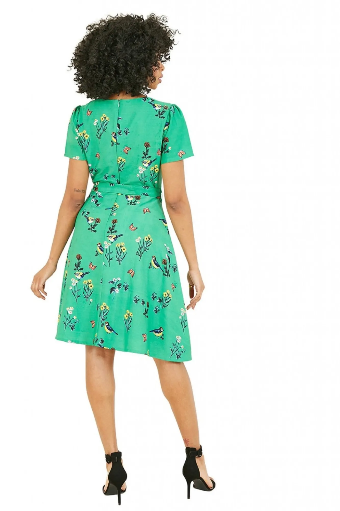 Mini Dresses^Yumi Bird Print Skater Dress Green