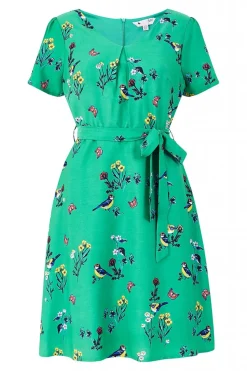 Mini Dresses^Yumi Bird Print Skater Dress Green