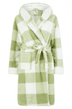 Loungewear & Sleepwear^Yumi Check Super Soft Dressing Gown Green
