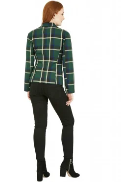 Outerwear^Yumi Checked Fitted Blazer Green