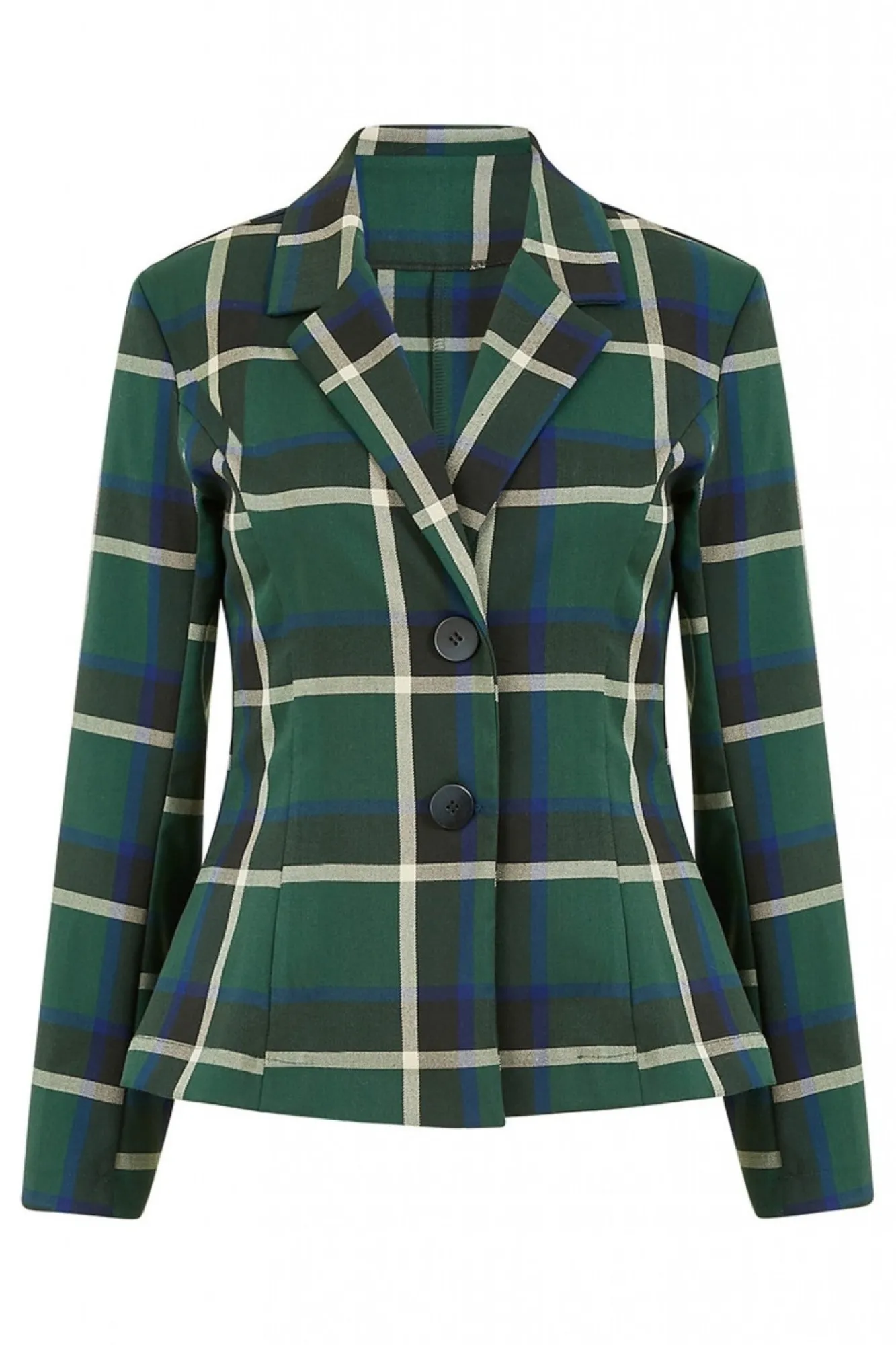 Outerwear^Yumi Checked Fitted Blazer Green
