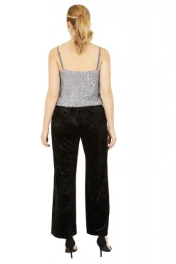 Trousers^Yumi Crinkle Velvet Trousers With Pocket Black