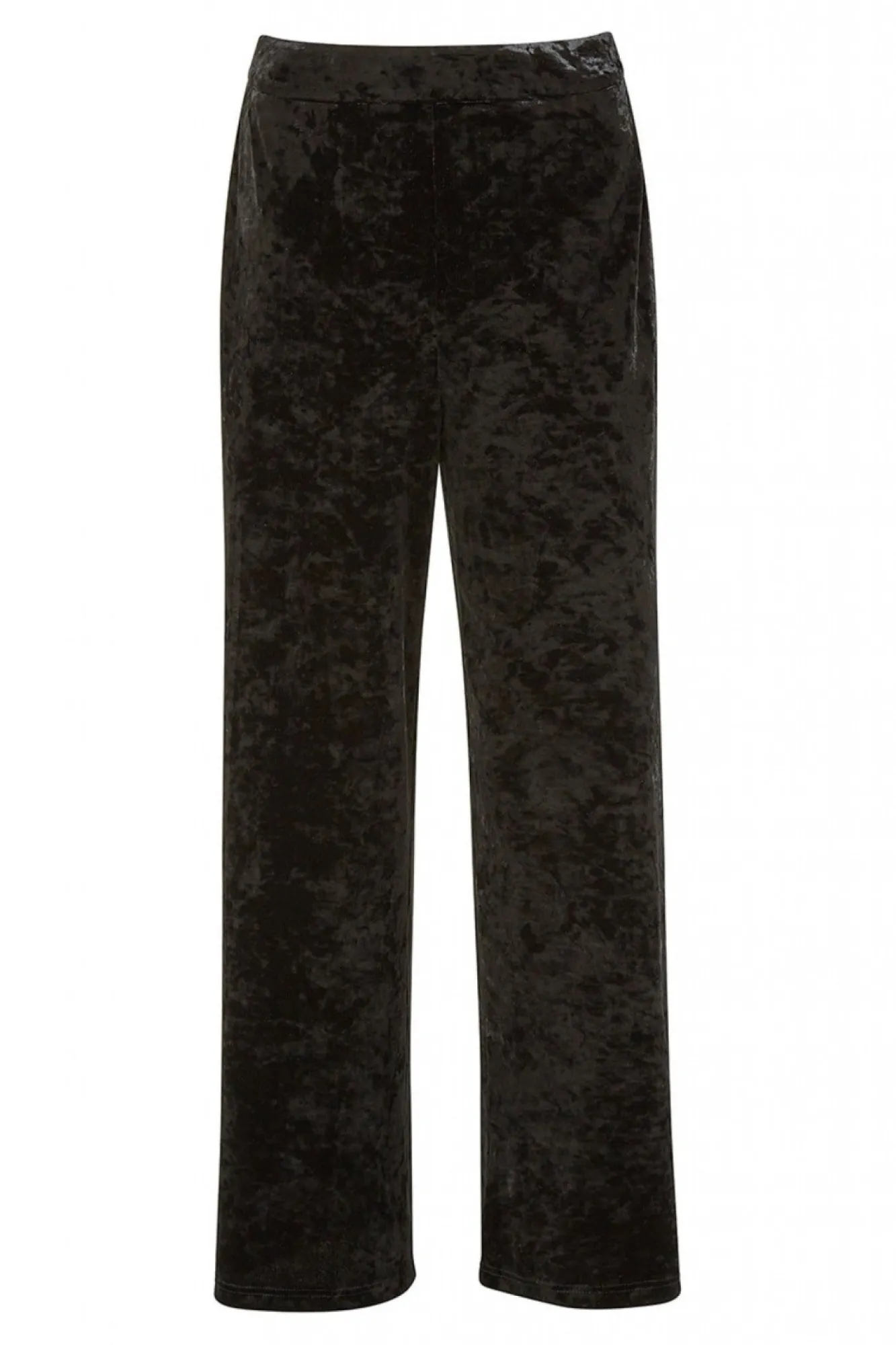 Trousers^Yumi Crinkle Velvet Trousers With Pocket Black