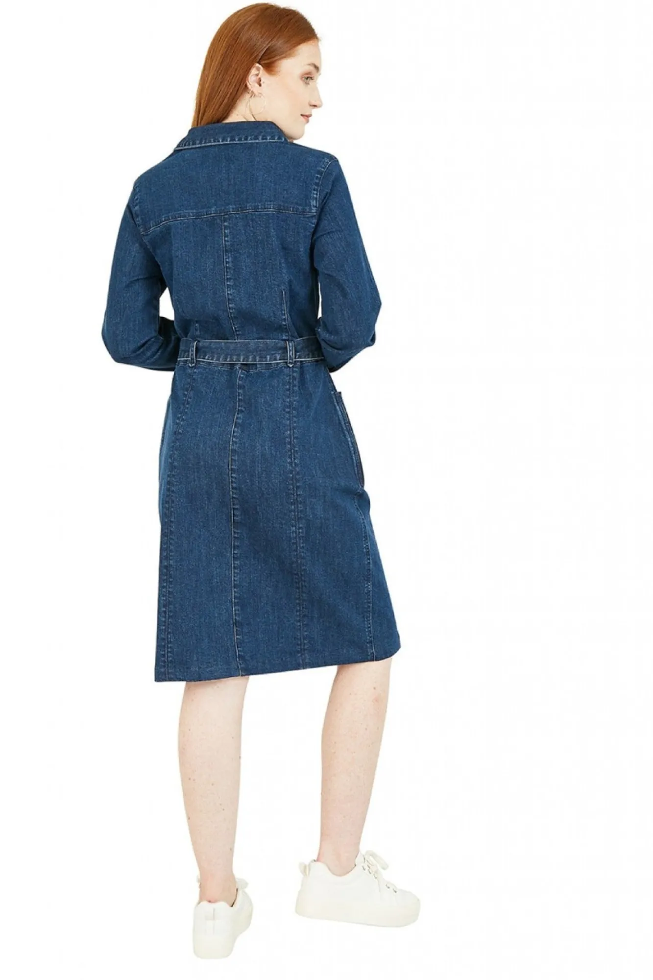 Mini Dresses^Yumi Denim Stretch Fitted Shirt Dress Denimblue