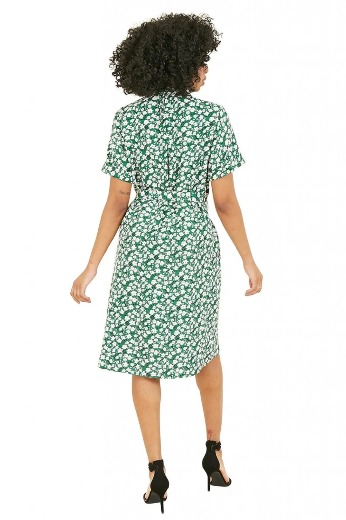 Mini Dresses^Yumi Ditsy Print Shirt Collar Dress Green