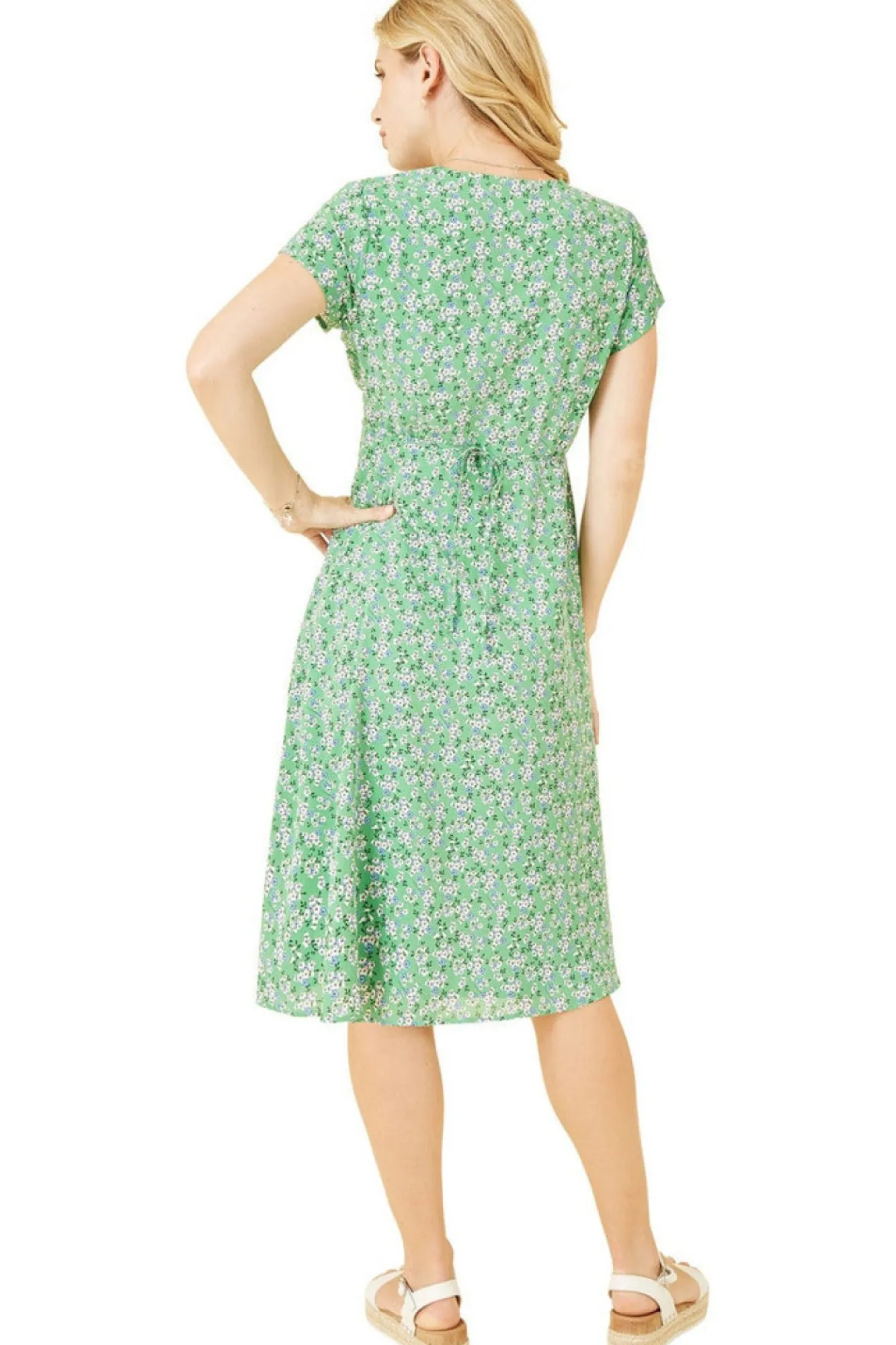 Mini Dresses^Yumi Ditsy Skater Wrap Dress Green