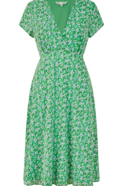 Mini Dresses^Yumi Ditsy Skater Wrap Dress Green