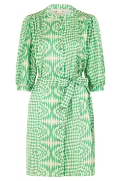 Mini Dresses^Yumi Geo Print Shirt Dress Green