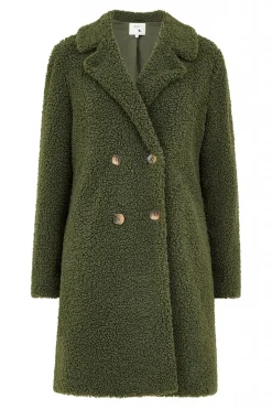 Outerwear^Yumi Green Teddy Bear Coat Khaki