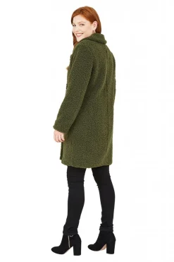 Outerwear^Yumi Green Teddy Bear Coat Khaki