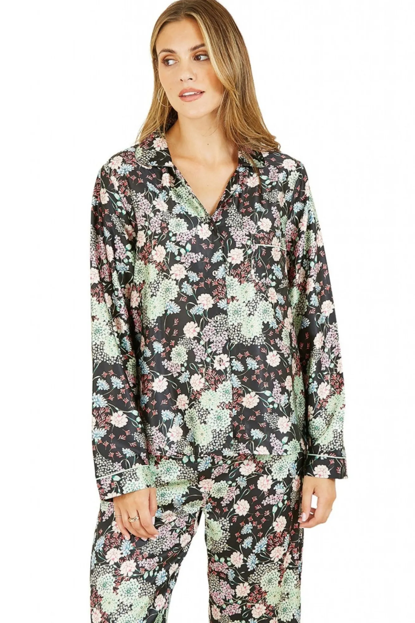 Loungewear & Sleepwear^Yumi Japanese Floral Satin Pyjamas Multicolor